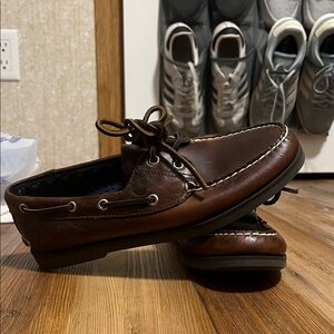 Timberland Men's Dark Brown Leather Boat Shoes